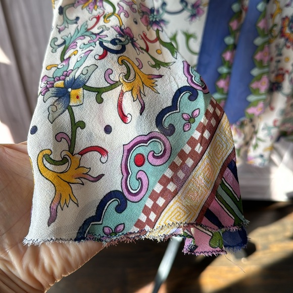 Stunning 100% silk Nicole Miller studio hooded blouse/cover up excellent vintage - Picture 8 of 10